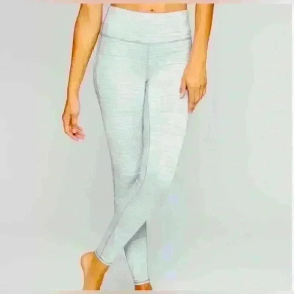 Athleta Gray Jacquard Highrise Chatturanga Textured Leggings Size Large - Picture 1 of 8